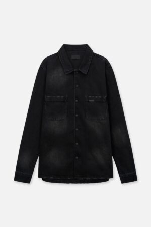 SAMSON SHIRT | BLACK FADED DISTRESSED