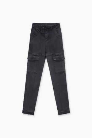 EVA DENIM SLIM CARGO | DENIM CHARCOAL