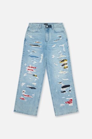 FRANCO WIDE LEG JEAN | FRAYED INDIGO