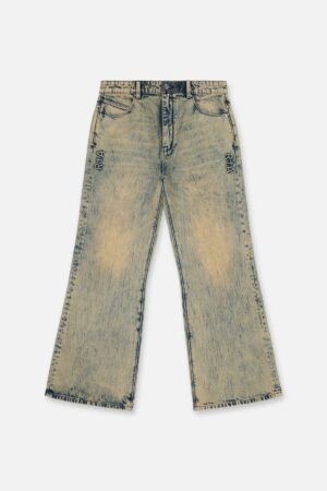 HUGH WIDE LEG FLARE JEAN | AQUA MARBLE