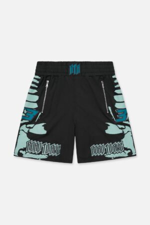 UDO BOXING SHORT | BLACK LIGHT TEAL RACING