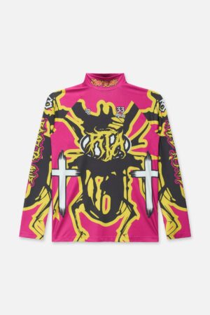 ILIAS MOCK NECK RACING SHIRT | FUCHSIA RACING BEETLE