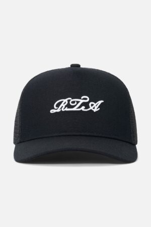 GIDEON TRUCKER HAT | BLACK CURSIVE RTA
