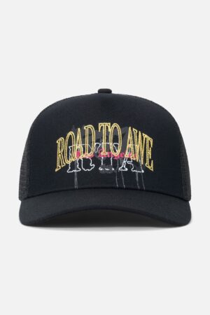 GIDEON TRUCKER HAT | BLACK MIXED LOGO