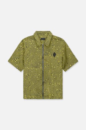 ZENO ZIP UP SHIRT | BLACK TOPOGRAPHY