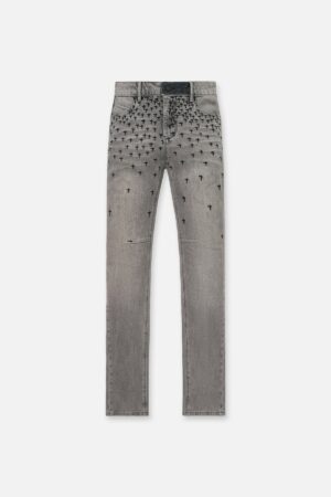 OLIVIER STACKED SKINNY JEAN | SMOKY RINSE ALLOVER CROSS