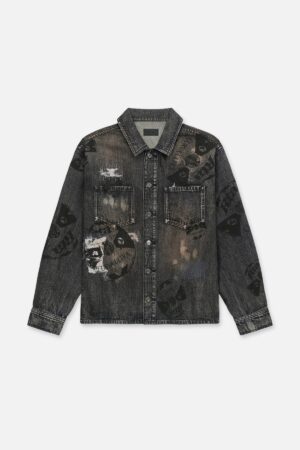 NORRIS DENIM SHACKET | CHARCOAL EMBER ALLOVER SOCCER