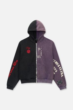 RIKO HALF ZIP UP | BLACK DEEP PURPLE COMBO