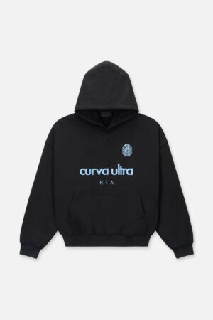 SAIREN CROPPED BOXY HOODIE | BLACK CURVA ULTRA