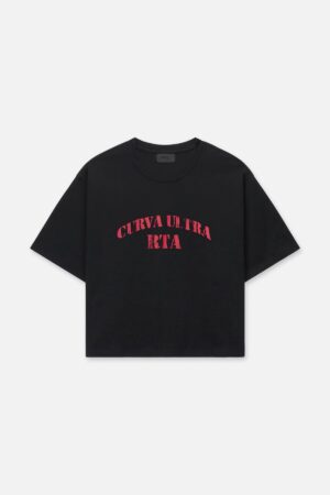 AUSTIN CROPPED OVERSIZED TEE | BLACK CURVA ULTRA