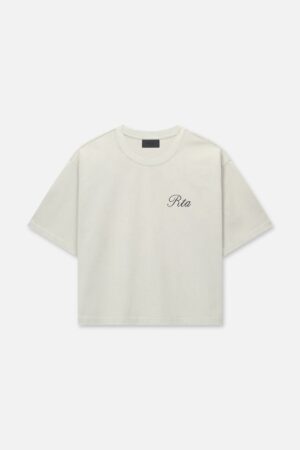 AUSTIN CROPPED OVERSIZED TEE | DUSTED GREY NIF SCRIPT