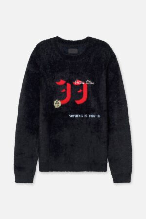ETHAN LOOSE FIT CREW NECK SWEATER | BLACK CURVA ULTRA