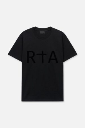 LIAM SHORT SLEEVE TEE | BLACK FLOCKED RTA