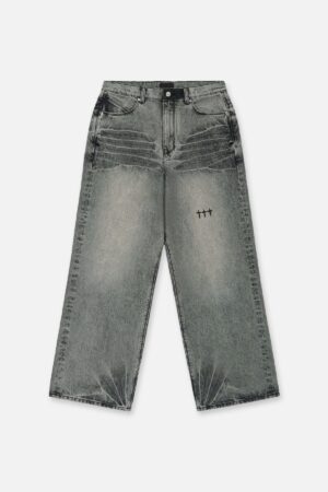 FRANCO WIDE LEG JEAN | IRON HAZE CROSS TRIAD