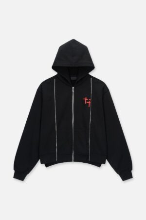 REN LAYERED ZIP UP HOODIE | BLACK PLANETARY RTA