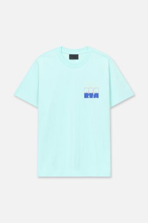 COLIN OVERSIZED SHORT SLEEVE TEE | TURQUOISE STACKED LOGO