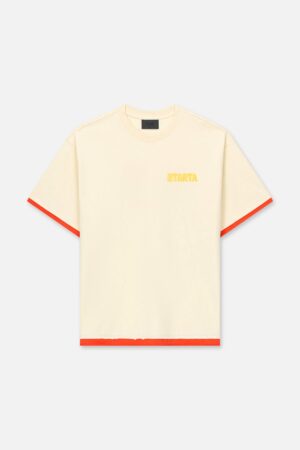 ELIAN DOUBLE LAYERED SHORT SLEEVE TEE | RAW SAND RTA