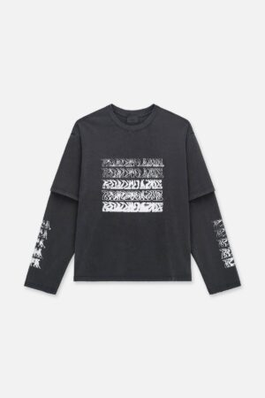 LORIS DOUBLE LAYERED LONG SLEEVE TEE | BLACK SMOKY RTA