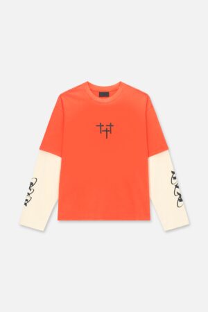 LORIS DOUBLE LAYERED LONG SLEEVE TEE | ORANGE PLANETARY RTA