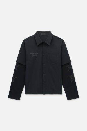 ERIK DOUBLE LAYERED SHIRT | BLACK CROSS STAR