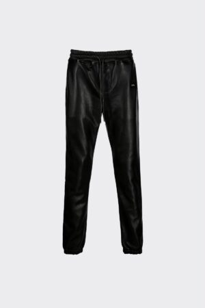 OWEN VEGAN LEATHER SWEATPANT | BLACK