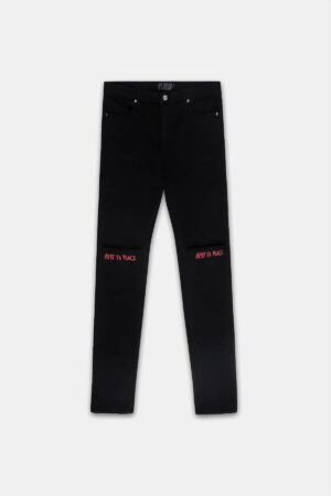 BRYANT RIPPED SKINNY JEAN | BLACK RED REST IN PEACE