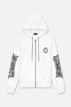 FLOYD ZIP UP HOODIE | WHITE METAL ROAD TO AWE