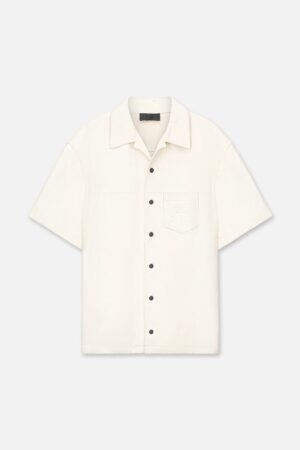 LEATHER SHORT SLEEVE SHIRT | WHITE